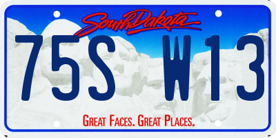 SD license plate 75SW13