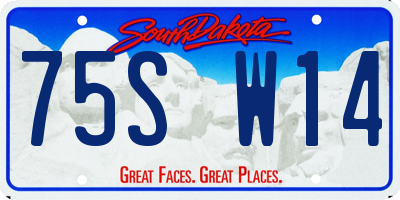 SD license plate 75SW14