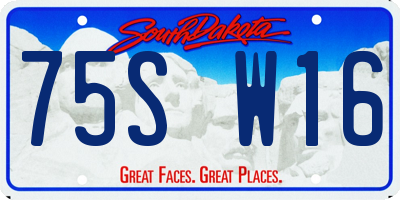 SD license plate 75SW16