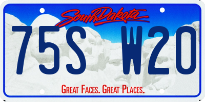 SD license plate 75SW20