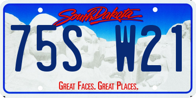 SD license plate 75SW21