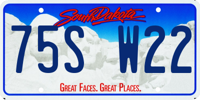 SD license plate 75SW22