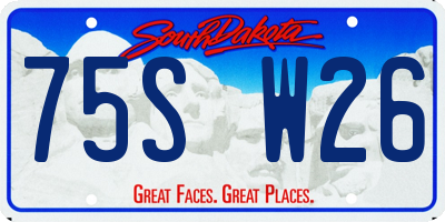 SD license plate 75SW26