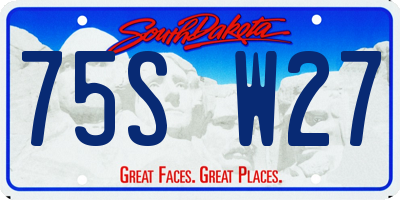 SD license plate 75SW27