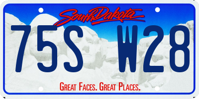 SD license plate 75SW28