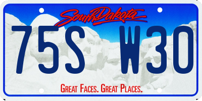 SD license plate 75SW30