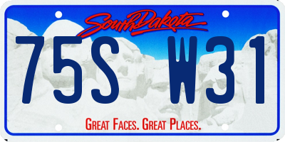 SD license plate 75SW31