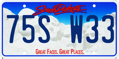 SD license plate 75SW33