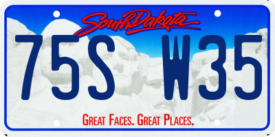 SD license plate 75SW35