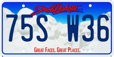 SD license plate 75SW36