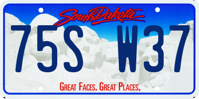 SD license plate 75SW37
