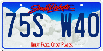 SD license plate 75SW40