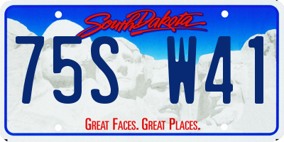 SD license plate 75SW41