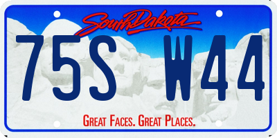 SD license plate 75SW44