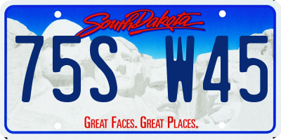 SD license plate 75SW45