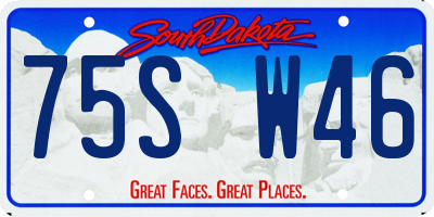 SD license plate 75SW46