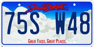 SD license plate 75SW48