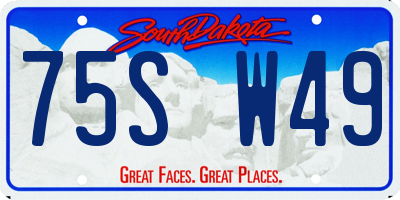 SD license plate 75SW49