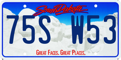 SD license plate 75SW53