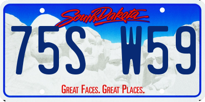 SD license plate 75SW59