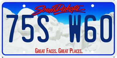SD license plate 75SW60