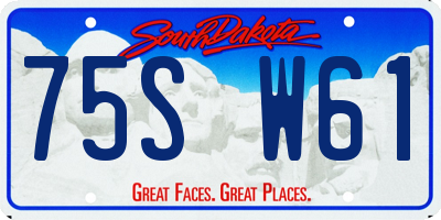 SD license plate 75SW61