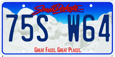 SD license plate 75SW64