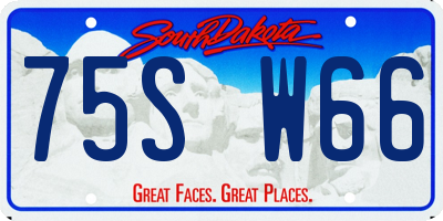 SD license plate 75SW66