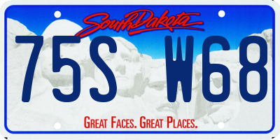 SD license plate 75SW68