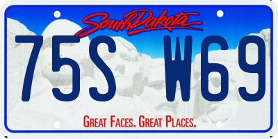 SD license plate 75SW69