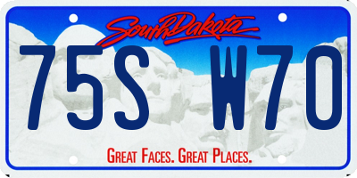 SD license plate 75SW70