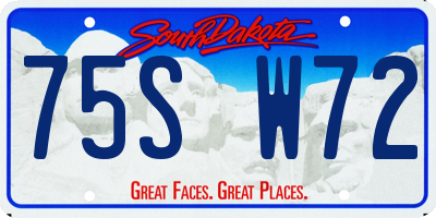 SD license plate 75SW72