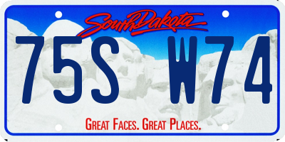 SD license plate 75SW74