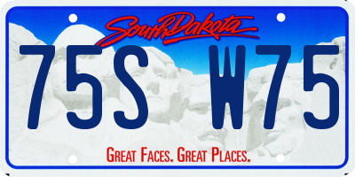 SD license plate 75SW75
