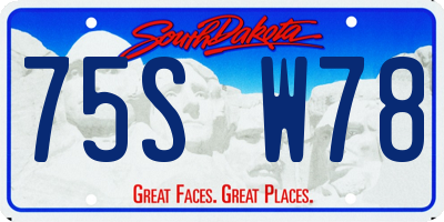 SD license plate 75SW78