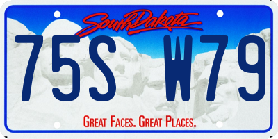 SD license plate 75SW79