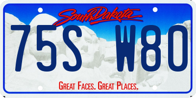 SD license plate 75SW80
