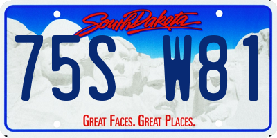 SD license plate 75SW81