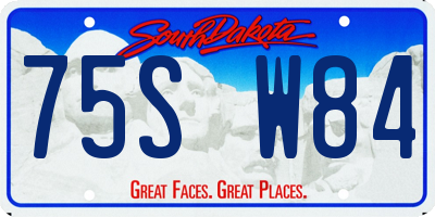 SD license plate 75SW84