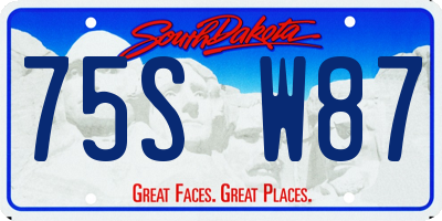 SD license plate 75SW87
