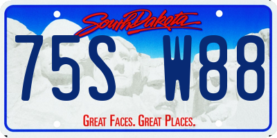 SD license plate 75SW88