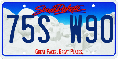 SD license plate 75SW90