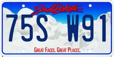 SD license plate 75SW91