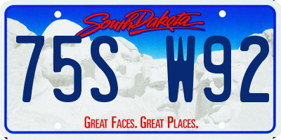 SD license plate 75SW92