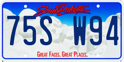 SD license plate 75SW94