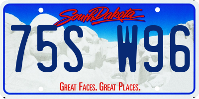 SD license plate 75SW96