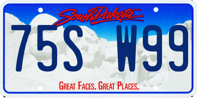 SD license plate 75SW99
