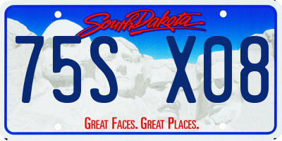SD license plate 75SX08