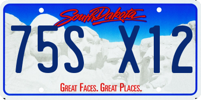 SD license plate 75SX12