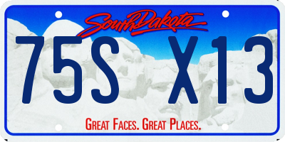 SD license plate 75SX13